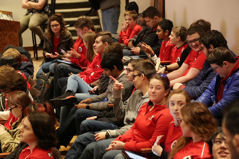 Group of kids in an audience
