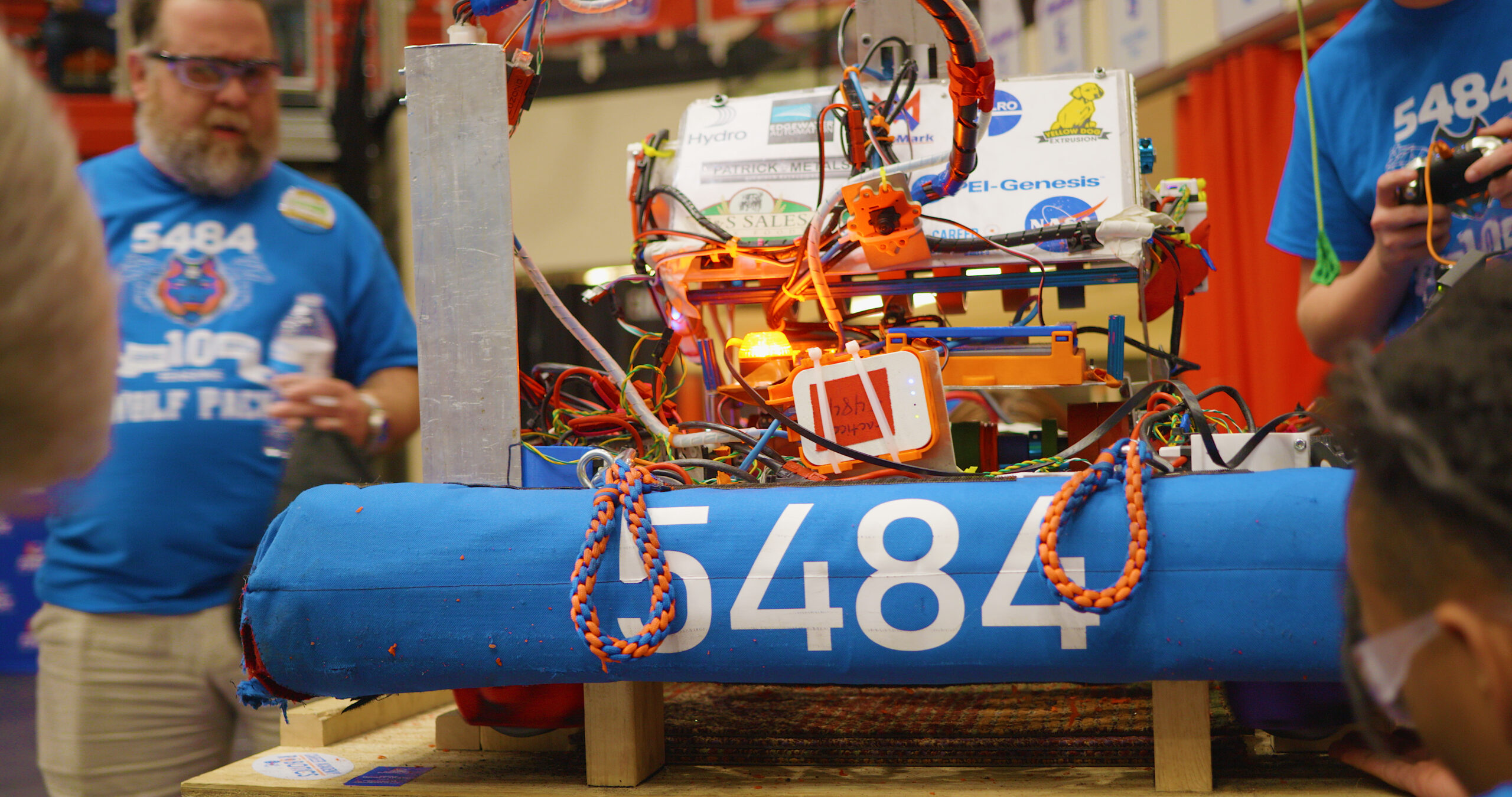 A mess of wires on a robot