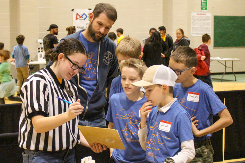 Team talking to Refs